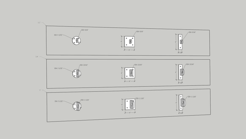 Face-Mounted Wall/Awning Tie Rod Bracket