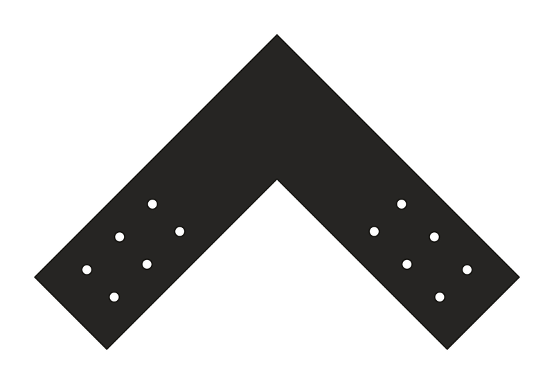 N8 timber truss plate, 12/12 pitch