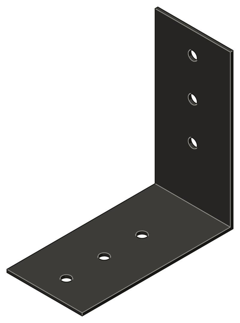 6" x 12" Heavy Duty Angle Bracket in 1/4" steel