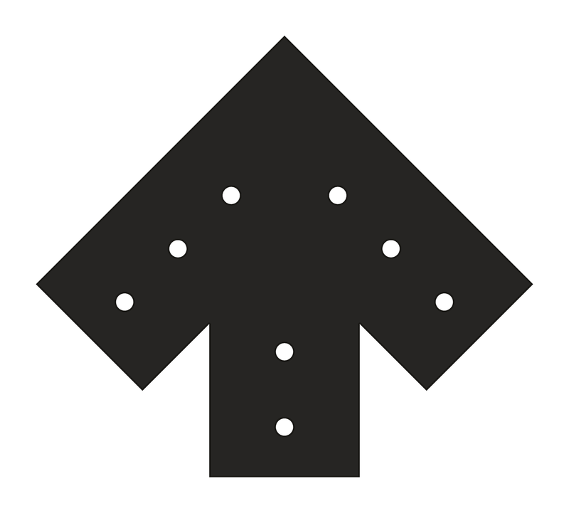 W6 timber truss plate, 12/12 pitch