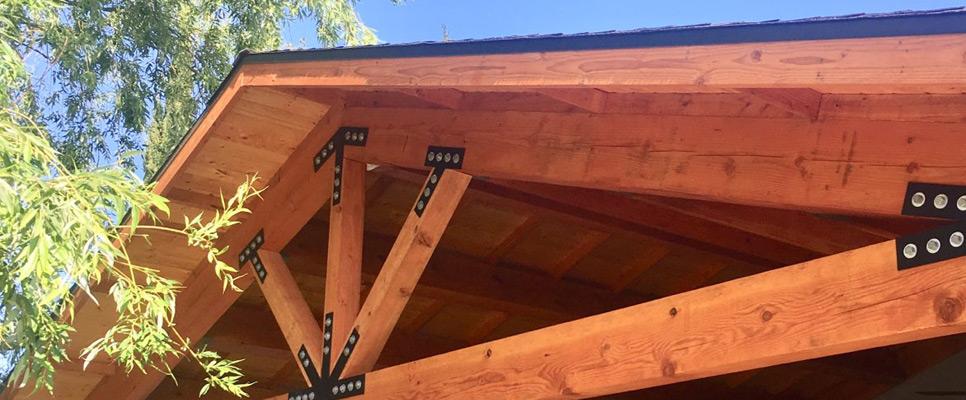 Black steel decorative timber truss plates