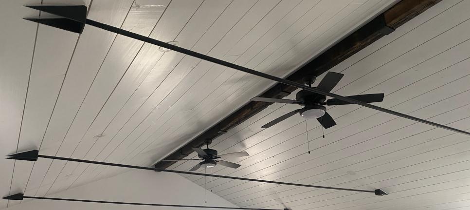 Tie rods and beam straps on a house in Texas