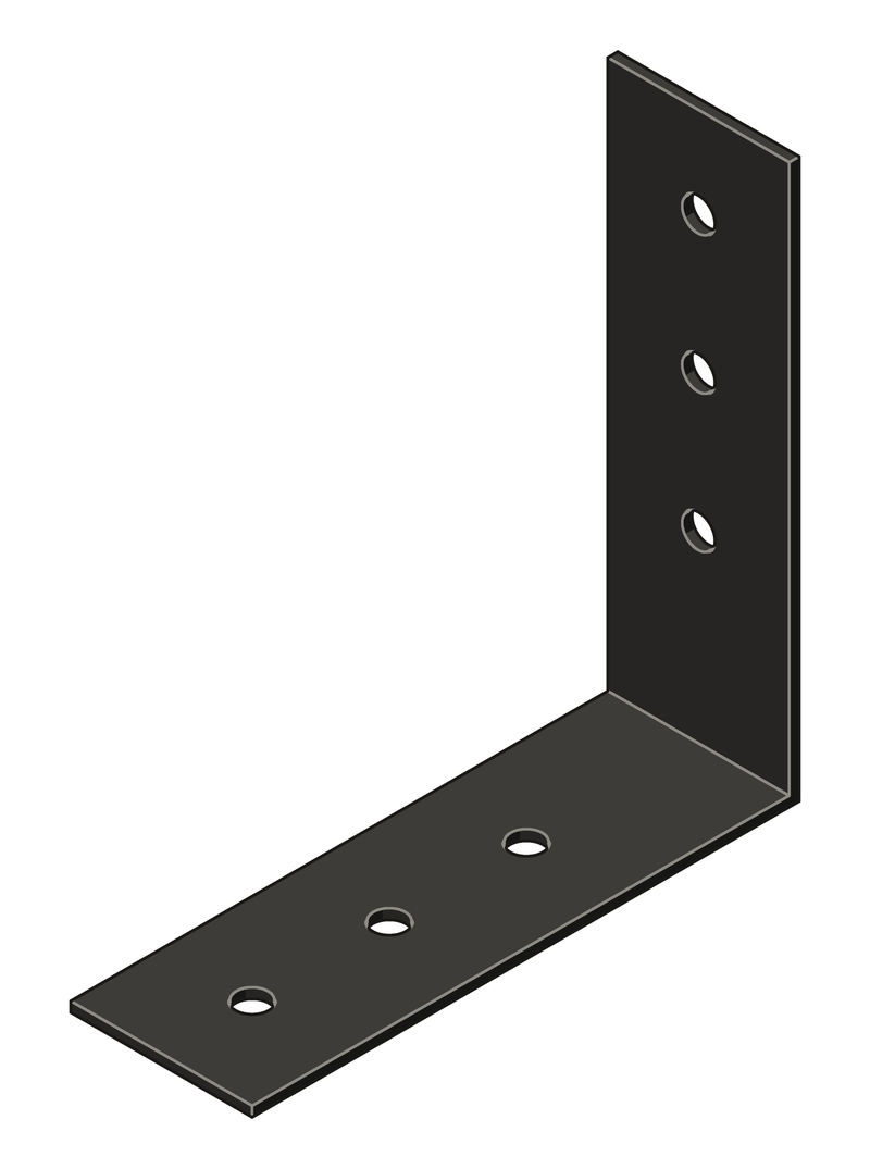 4" x 12" Heavy Duty Angle Bracket in 1/4" steel