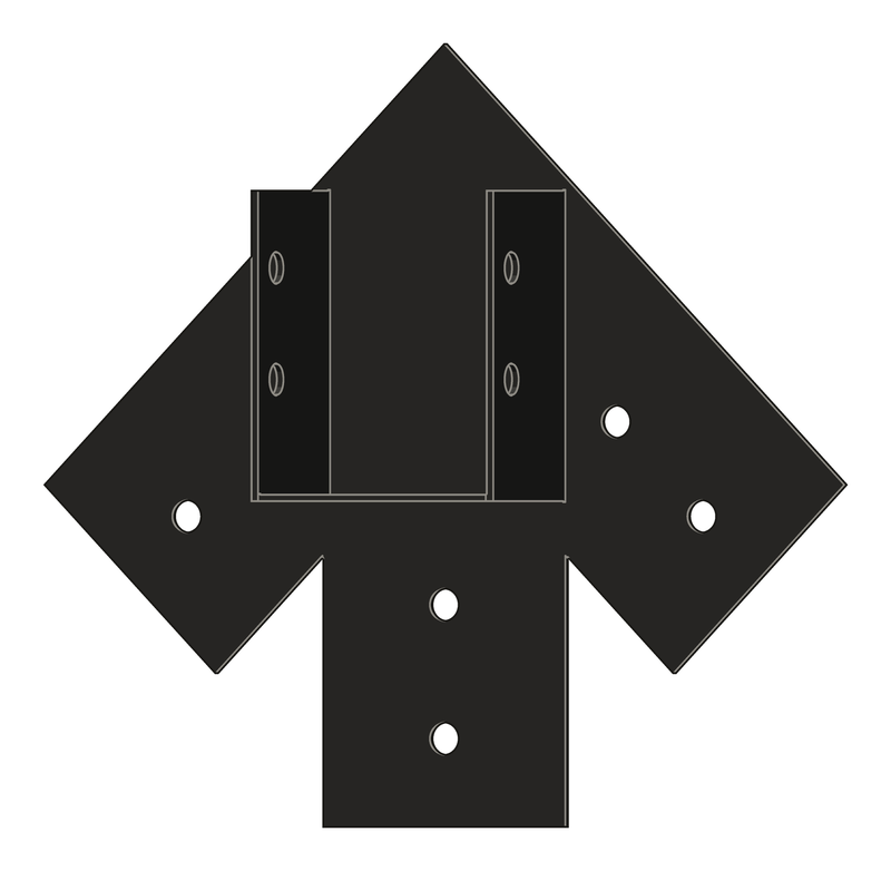 W6 Saddle, 12/12 pitch, 3/16" steel, the ridge beam ending at the plate