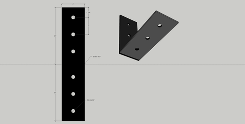 4" x 10" Heavy-duty Angle Bracket in 1/4" steel