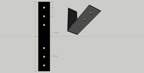 4" x 12" Heavy-Duty Angle Bracket in 1/4" steel