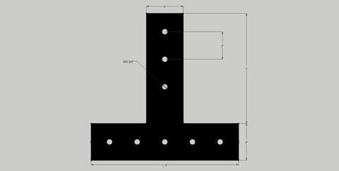 BM-T4 in 1/4" unfinished raw steel