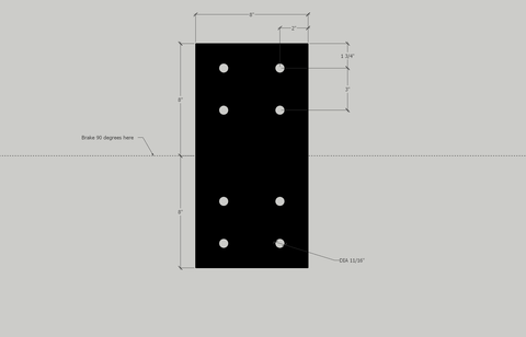 Custom 8" Angle Bracket in 1/4" Mild Steel