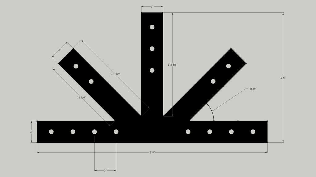 Custom 3" Truss Fan Plate (Actual product is unfinished steel unless powder-coating is chosen at checkout.)