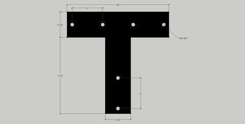 Custom 2-1/2" Timber T Plate