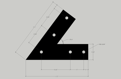 Custom 16/12 pitch V plate in 1/4" Unfinished Mild Steel