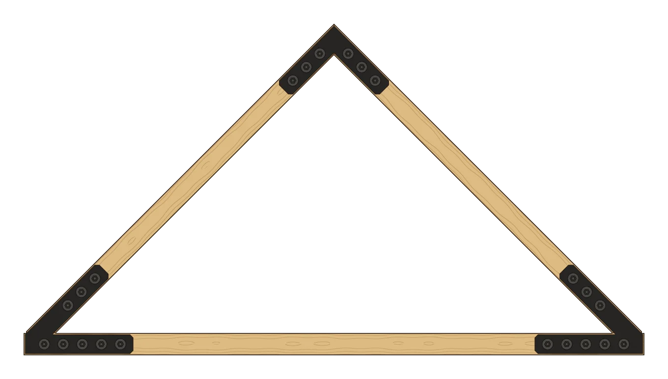 Open truss with Cornice plates, drawn from the cutting files