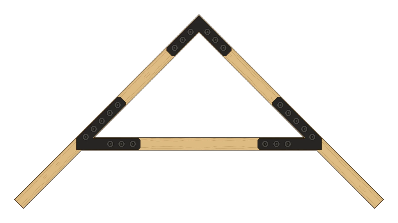 Raised tie beam truss with Cornice plates, drawn from the cutting files