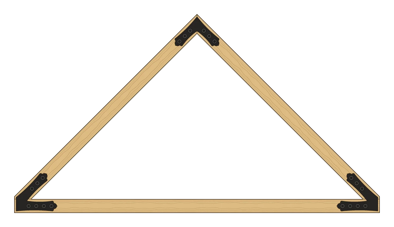 Open truss with Cuesta plates, drawn from the cutting files