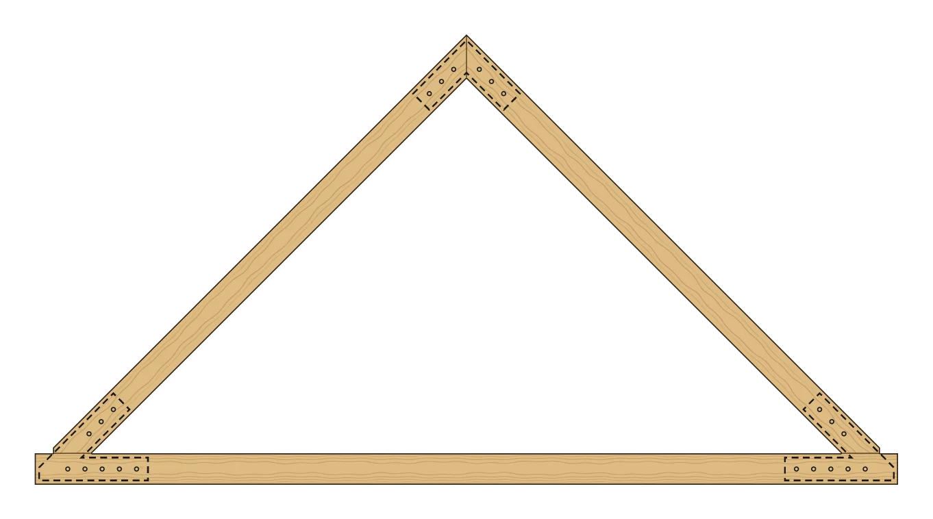 Open truss with Taiga plates, drawn from the cutting files