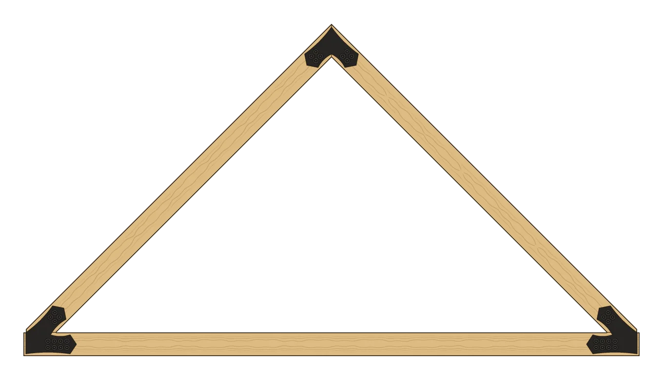 Open truss with Esker plates, drawn from the cutting files