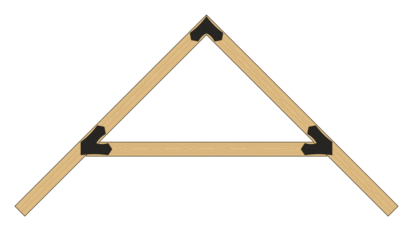 Esker raised tie beam, with the VTE6 marked