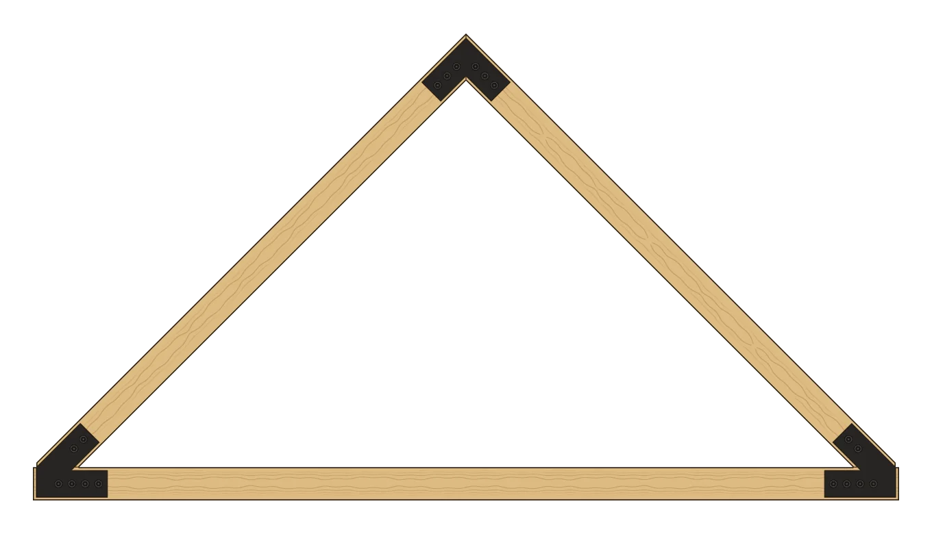 Open truss with Massif plates, drawn from the cutting files