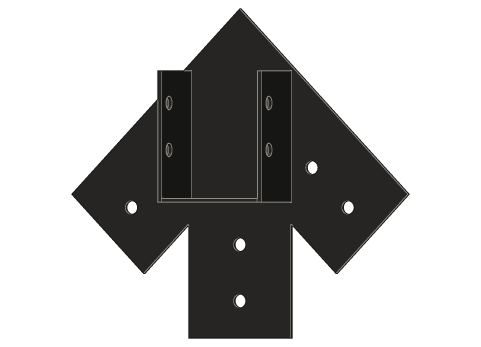W6 Saddle at 12/12 pitch, Massif collection, the ridge beam ending at the plate